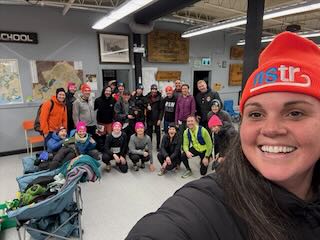 Runners at the Toboggan Run headquarters